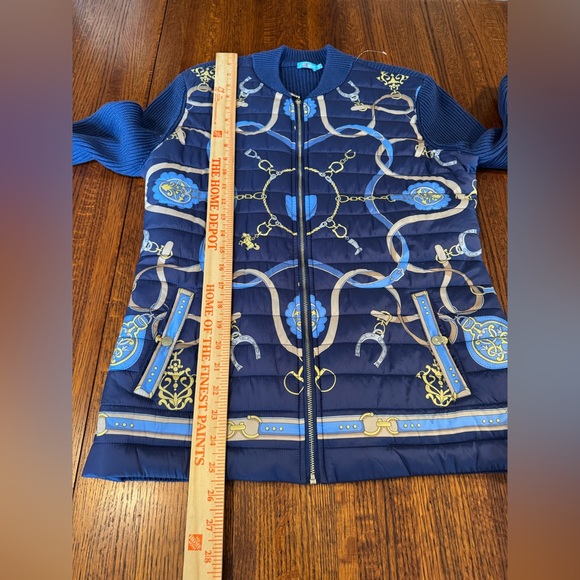 J. MCLAUGHLIN Andi Jacket Fairfax Crest Puffer Vest Design Knit Sleeves Size M - Picture 11 of 11